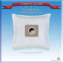 Arçelik S 7210 Süpürge Toz Torbası 20'li Paket Beyaz, Temizlik Için Uygun