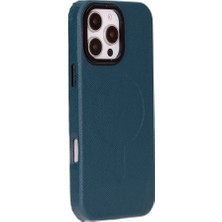 Gp Iguana Apple iPhone 16 Pro Max Uyumlu, Hakiki Deri, El Yapımı Kılıf, Mavi