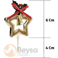 Empressco Gold Yıldız Pasta Süsü, 25'li, Renkli, Şık ve Parlak Yılbaşı Dekoru