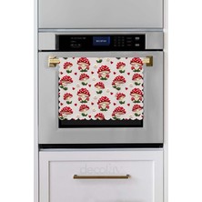 Decofav 3D Mantar Dijital Baskılı Lazer Kesim Fırın Örtüsü - 43X55CM
