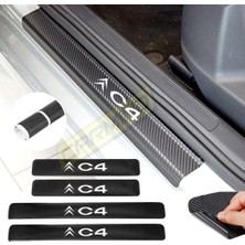 Carmind Citroen C4 Karbon Kapı Eşiği Oto Sticker 4 Adet