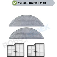 Teknotrust Gri Uyumlu Mop ve Hepa Filtre 4'lü Set, Temizlik Için Ideal Seçim