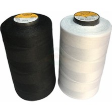 Teknotrust Siyah ve Beyaz Polyester Dikiş Ipliği, 2'li Set, 120 No, 5000 Y. mt