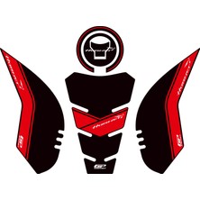 Gp Kompozit Honda CB500 Hornet 2024-2025 Uyumlu Tank Pad Siyah-Kırmızı