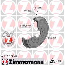 Zimmermann Arka Kampana Corsa D 07 Corsa E 14 Adam 13 Punto-Grande Punto 05 274X228X61X48X4DL 14 Inç 51901444-51901443-55703043
