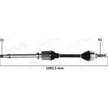GVA On Aks Komple Sağ Tourneo Custom 2.2 Tdci-2.0tdci 155HP Uzun Şase 12 KK213B436BA