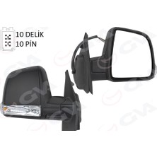 GVA Dış Dikiz Aynası Elektrikli Sağ Doblo Iıı 2011 Md. Sinyalli Katlanır / Power Flok Desenli 10 Fiş