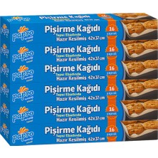 Papro Fırın Pişirme Kağıdı 42X37 cm Yapışmaz Hazır Kesilmiş 16 Yaprak 6'lı Kutu Set – Tepsi Ebatında