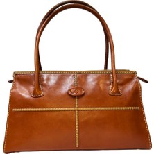 Gön Sanra Taba Deri/gri Kadın Omuz Çantası 048 Sanra