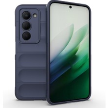 Ecruz Redmi 15 Kılıf Esnek Tpu Oyuklu Arka Yüzey Tasarımlı Zore Etnik Silikon Kapak - Lacivert