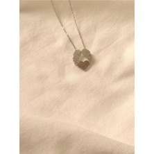Melanj Craft Melek Kalp Çelik Kolye - Silver