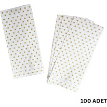 Roco Paper Co. Körüklü Kraft Kese Kağıdı, Altın Puantiyeli Şamua Hediye, Ambalaj & Gıda Poşeti, 15X33 Cm, 100 Adet