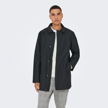 Only & Sons Only&Sons Hall Coat Erkek Siyah Klasik Yaka Kaban