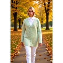 Benerly Kadın Düğmeli V Yaka Yumuşak Triko Hırka Rahat Kesim Uzun Kollu Kışlık Giyim ve Konforu Şık