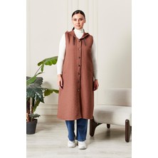 FERACE Kadın Büyük Beden Kapitone Yelek