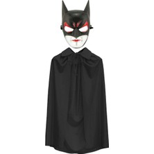 Batman Maskesi Catwoman ve Batman Pelerini Siyah Set