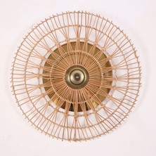 Mylamp Gizli Ledli Kök Doğal Rattan Aplik 50X10 cm