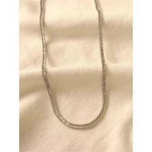 Melanj Craft Su Yolu Taşlı Çelik Kolye - Silver