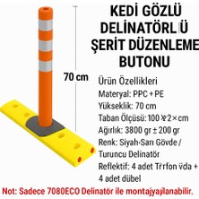 Zeplin Kedi Gözlü Delinatörlü Şerit Düzenleme Buton 70 cm