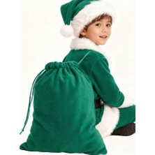 Kostüm Sarayı Yeşil Noel Baba Hediye Çuvalı Mini Boy (35X50 Cm)