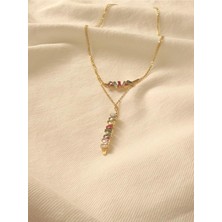 Melanj Craft Renkli Y Çelik Kolye - Gold