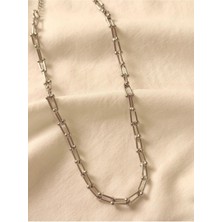 Melanj Craft Düğüm Zincir Çelik Kolye - Silver