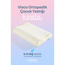 Softlife Koala Visco Çocuk Yastığı İki Farklı Yükseklikte Boyun Destekli Yastık 47x32x8/6cm