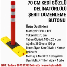 Zeplin Kedi Gözlü Delinatörlü Şerit Düzenleme Buton 70 cm
