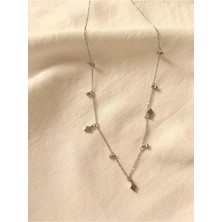 Melanj Craft Küçük Charmlı Çelik Kolye - Silver