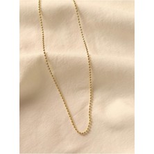 Melanj Craft Küçük Boncuk Zincir Çelik Kolye - Gold