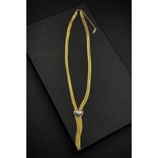 Frnch 316L Çelik Özel Tasarım Altın Renk Kadın Kolye FRJ30885-985-G