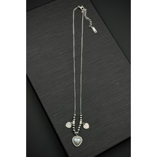 Frnch 316L Çelik Özel Tasarım Gümüş Renk Kadın Kolye FRJ30882-982-A