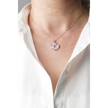 Frnch Zirkon Taşlı Gümüş Renk Kadın Kolye FRJ30820-920-A