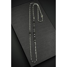 Frnch 316L Çelik ve Onyx Doğal Taşlı Siyah Renk Erkek Kolye FRJ30868-968-B2