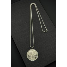 Frnch 925 Ayar Gümüş Nas,felak,ayetel Kursi Yazılı Gümüş Renk Erkek Kolye FRJ30872-972-A2