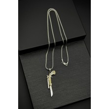 Frnch 925 Ayar Gümüş Çakı Model Gümüş Renk Erkek Kolye FRJ30797-897-A