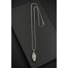 Frnch 925 Ayar Gümüş Cevşen Gümüş Renk Erkek Kolye FRJ30904-1004-A