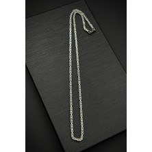 Frnch 925 Ayar Gümüş Italyan Model Kral 3 mm Gümüş Renk Kolye FRJ30843-943-A5