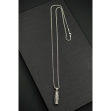 Frnch 925 Ayar Gümüş Cevşen Gümüş Renk Erkek Kolye FRJ30909-1009-A