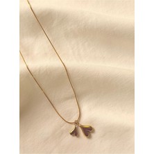 Melanj Craft Ikili Kalp Çelik Kolye - Gold