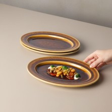 Güral Porselen Valeron 2 Adet 24 cm Kayık Tabak Reaktif Saura 137