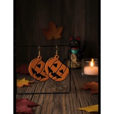 Kanem3D Halloween Balkabağı Küpeler