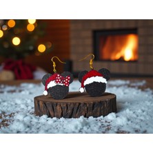 Kanem3D Mickey Mouse Yılbaşı Küpeler