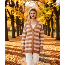 Benerly Kadın Düğmeli V Yaka Yumuşak Triko Hırka Rahat Kesim Uzun Kollu Kışlık Giyim ve Konforu Şık