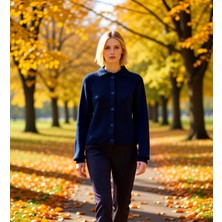 Benerly Kadın Polo Yaka Düz Dokulu Triko Hırka Modern Kesimiyle Günlük Şıklık ve Konfor Sunan Çok Yönlü Bir