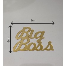 Empressco Yapışkanlı Pleksi Süs, Yılbaşı, Pasta ve Etkinlik Dekoru, 13X6 Cm, Altın Renk