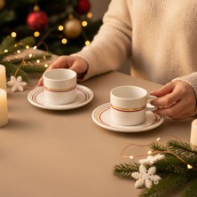 Güral Porselen Mental  2 Kişilik Kahve Fincanı Takımı Altın  (Türk Kahvesi Hediyeli )