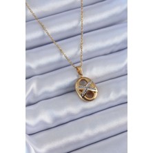 Eco Port 316L Çelik Gold Renk Zirkon Taşlı Kadın Kolye
