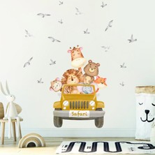 Artikel Safari Günlüğü Sevimli Hayvanlar Çocuk Odası Duvar Sticker 50 x 70 cm