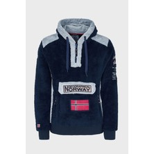 Norway Geographical Kapüşonlu Yarım Fermuarlı Outdoor Polar Sweat Erkek Sweat Gymclasssherco